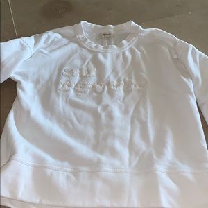 madewell white crew neck sweatshirt